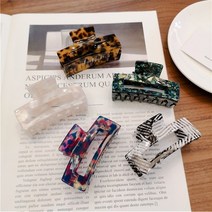 수스다 레오파드 마블링 올림머리 집게핀 머리핀