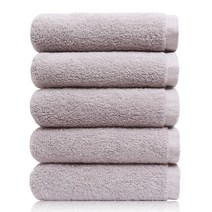 코튼리빙 40수 코마사 호텔수건 200g, 5개, 연회색