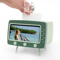 사각 티슈케이스 티슈 스마트폰 홀더 케이스 보관함 거치 냅킨 그린 휴지 티비 휴지케이스 E704