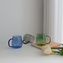 마카 내열유리 칼라 항아리 머그 400ml 3color 머그컵 컬러 유리 잔 컵, 그린