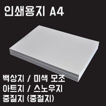 영신종이도매센터 인쇄용지 A4 백상지 모조지 아트지 스노우지 중질지, 아트지_100g_A4_250매, 1팩