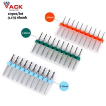 드릴비트 10 개몫 3175 생크 카바이드 PCB 드릴 비트 인쇄 회로 미니 CNC 조각 밀 1mm, 37 2.4mm
