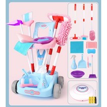 [미미사몰] 키즈 미니전동 청소기세트 아기 소꿉놀이 키친걸 어린이장난감, 10) 블루+전동청소기