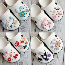 마이멜로디 쿠로미 시나모롤 헬로키티 신발악세사리 산리오 파츠 세트 8p 4종