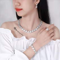 귀걸이 목걸이 세트 셀프웨딩 쥬얼리 2023 블루 크리스탈 슈퍼 럭셔리 큐빅 지르코니아 웨딩 파티 드레스 나이지리아 두바이 신부 보석 2 피스162110