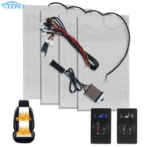 12V 온열 시트 전기장판 2 석 4 패드 탄소 섬유 겨울 커버 자동차 좌석 난방 다이얼 5 레벨 스위치 히터