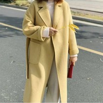 여성 핸드메이드 모직 코트 캐시미어 수제