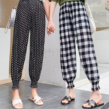 일바지 몸빼바지 편한 츄리닝 바지 땡땡이 체크 줄무늬
