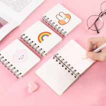 PKFARM [ 2P+2P ] 휴대성이 높은 귀여운 A7 다용도 미니 포인트 메모장, 토끼+복숭아