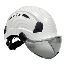 안전모 경량안전모 시원한 경안전모 안전 헬멧 ABS 건설 작업 모자 하드 승마 야외 구조 HelmetCR08X, 07 White-Dark Lens