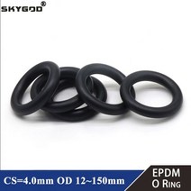 가스켓 기계 부품 호환 오링 10/50Pcs EPDM o 링 CS 4mm OD 12 ~ 150mm 산 및 알칼리 저항 내수성 마찰 o-링 블랙, OD 150mm ID 142mm, 50Pcs, CS 4.0mm