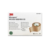 3M 마이크로포 의료용테이프(탄) 12개입 1533-1 (2.54cmX9.14m) 살색 종이 반창고