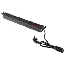 1U PDU 8 콘센트 금속 전원 스트립 서지 보호기 250V 10A 2500W 19 인치 서버 랙 긴 연장 코드, 01 Black_01 Universal, 01 Tabletop Socket