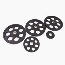 [플러그피트니스] 7홀 중량원판 5kg I 고무 바벨원판 홈짐, 상세 설명 참조