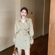 [호랑이부부] 상표등록업체 여성 셔츠 트렌치코트 미니 원피스