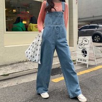 연코디 청바지 점프 슈트 여름 여자 데님 수트 연청와이드 바지 청 롱청바지 멜빵 이쁜집 스타일