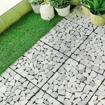 마당 발코니 베란다 정원 장식 셀프 인테리어 자갈 자기질 타일, 1개(한조각)30x30cm, 믹스맨들자갈