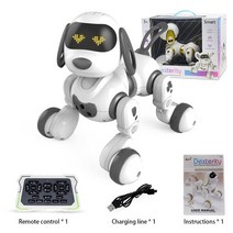 퍼니 RC 로봇 전자 개 스턴트 음성 명령 프로그래밍 가능 터치 감지 음악 노래 여아용 장난감, 04 NO.18011 Black