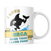 범고래 Orca 프린팅 디자인 머그컵 커피잔 재밌는 웃긴 선물 - I love Orca