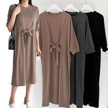 여리여리 5부 소매 러블리 리본 스판 데일리 편한 봄 코디 원피스 맘 워킹맘 엄마등원 룩