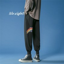 캐주얼 9부 팬츠 가을 트레이닝 남성 오버핏 빅사이즈 와이드 루즈핏 트렌드 뚱보 조거 츄리닝바지 2630583833