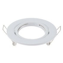 블랙 화이트 니켈 Recessed LED 천장 조명 피팅 라운드 조절 프레임 MR16 GU10 전구 정착물 Downlight 홀더 컷 아웃 70mm, White