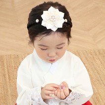 러블리소우 유아 여아 아동 한복 헤어밴드 (도담도담 플라워 땋은 머리띠)