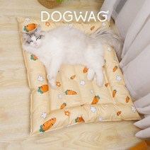 도그웨그 딥슬립 강아지 대형 쿨매트 고양이 여름 쿨방석, 사각형 패드 쿨매트 당근 S