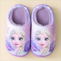 디즈니 겨울왕국 면 슬리퍼 겨울 엘사 공주 여자 신발 미끄럼 홈 따뜻한 귀여운