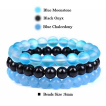 행운 패션 커플팔찌8미리메터 자연 돌 팔찌 세트 3 개/대 로도나이트 로즈 핑크 석영 월장석 자수정 적철광