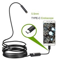 2M 1M 5.5mm 7mm 내시경 카메라 유연한 IP67 방수 검사 Borescope 안 드 로이드 PC 노트북 6led 조정 가능, 1m_5.5mm lens TYPE-C