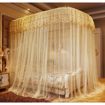 구매대행 U 자형 개폐식 모기장 1.8m 침대 1.5 가정용 2m 1.2 레일 브래킷041501j, 04. 황색-백년 Haohe (망원