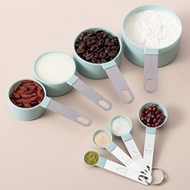 리빙나인 베이킹 계량 컵 스푼 8종세트, 민트