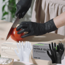 니트릴장갑 라텍스장갑 쉐프 요리 위생장갑 이너홈 블랙 화이트 100매, 소(S)