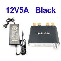 2*50W 블루투스 5.0 TPA3116 디지털 파워 오디오 앰프 보드 TPA3116D2 스테레오 무선 AMPLIFICADOR 홈 시어터 미니, Black  12V5A