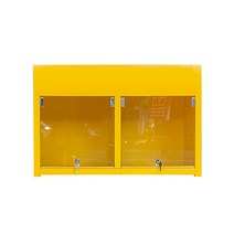 녹색안전 철제 노랑 개인보호구함 2구(69x40x49cm)-안전보호구 안전용품 보관함 전면 투명PC창