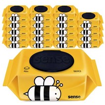 센스 물티슈 꿀벌 100매 20팩, 꿀벌 캡형 100매 20팩