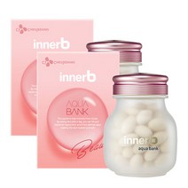 CJ 이너비 아쿠아뱅크 히알루론산 김나영 피부 보습 + 쇼핑백 증정, 56캡슐 x 2box