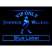 VIP전용 조니워커블루라벨 LED 네온 라이트 사인, 파란_40x30cm Horizontal