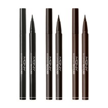 맥퀸뉴욕 워터프루프 펜 아이라이너브러쉬리퀴드 0.6g+0.6g, 브라운블랙, 딥블랙