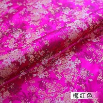 원단 자투리 오간자 브로케이드 실크 패브릭 새틴 플라워 바느질 재료 DIY 드레스, 01 50x75cm, 12 plum red_01 50x75cm, 1개
