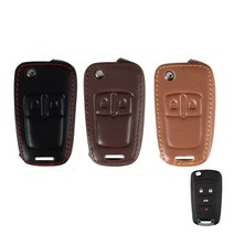 리미트 쉐보레 2버튼 트랙스 폴딩키 가죽 키홀더 케이스 VA-H03, 블랙, 1개