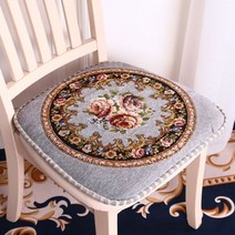 유럽풍 엔틱 고급 끈방석 사각 식탁의자 쿠션 방석 커버 4개 세트