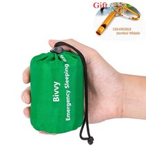 야외 생존 안전 장비 방수 경량 열 비상 침낭 Bivy 색 담요 가방 텐트 키트 용품, [05] Green and gift