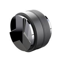 커피머신 부품 소모품 515358mm 분배기 조절 가능한 깊이 에스프레소 탬퍼 스테인레스 스틸 듀얼 헤드 레벨러 핏 breville portafilter 가스켓 포타필터, 검은색, 58mm