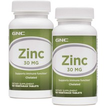 GNC 킬레이티드 아연 Zinc 30mg 100정 x 2통, 100정 x 1통