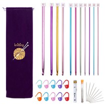 ZLD 32x 크 로 셰 후 크 세 트 뜨 개 질 바 늘 액 세 서 리 여 성 용 여 성 용, 다색, 스테인레스 스틸