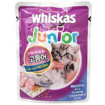 [바니펫] 위스카스 키튼 파우치(고등어) 80g, 단일속성