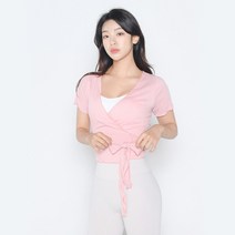 뮤즈마인 - 블러 리본 랩 가디건 커버업 데일리 요가복 필라테스 상의 헬스 테니스 홈트 등산 발레