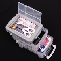 3단 반짇고리 바늘 쌈지 반짓 고리 실바늘 세트 옷 수선 바느질 세트, 3단 반짇고리세트